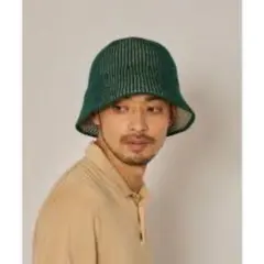 【未使用】arth バイカラー ニットバケットハット ウール混 日本製のサムネイル
