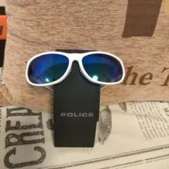 POLICE サングラス ホワイト ブルーミラーレンズ