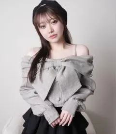 LIP SERVICE リボンオフショルロングスリーブトップス