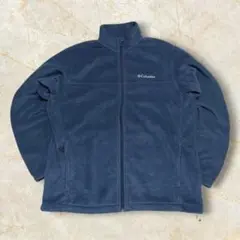 り*ゅ様 コロンビア ワンポイント刺繍ロゴ フルジップフリースジャケット メンズ