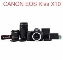 デジタル一眼レフカメラcanon kiss x10i標準&望遠ダブルレンズセット