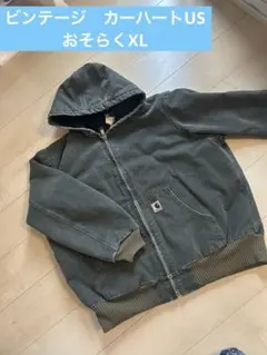 Carhartt ダック地 フーデッドジャケット カーキ - メルカリ