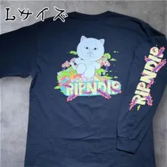 RIPNDIP リップンディップ ロンT 黒 バックプリント 袖ロゴ L 猫のサムネイル