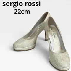 セルジオロッシ パンプス ホワイト 22cm ラメ ハイヒール 美脚 フォーマル