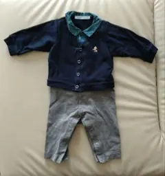 familiar カーディガンロンパースセット 70