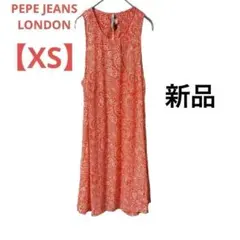 新品☆Pepe Jeans ワンピース 背中開き ノースリーブ 総柄【XS】のサムネイル