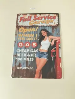 Full Service Garage ブリキ看板 インテリア