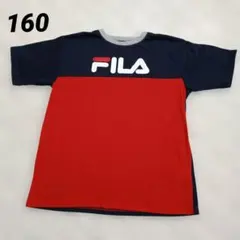 FILA フィラ バイカラー Tシャツ ネイビー レッド 160のサムネイル