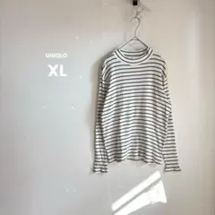 ユニクロ ボーダー クルーネック 薄手 ニット プルオーバー インナー XL