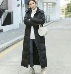 超ロングダウンコート ダウン% ロングコート フード付き ダウンジャケッ