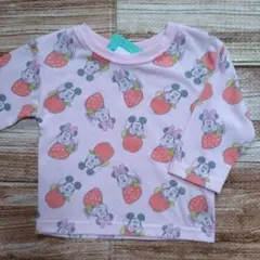 新品 未使用 ディズニー ミッキー ミニー イチゴ ロンＴ 女の子 80