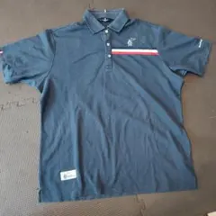 エルグワン ポロシャツ 6 XL ネイビー バイカラー ゴルフ ウッドボタン