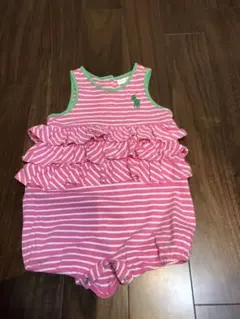 ラルフローレン ロンパース 80 ノースリーブ ピンク　ボーダー