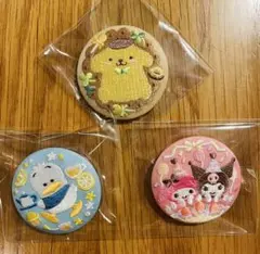 サンリオ 刺繍缶バッチ 3個セット