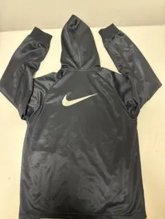 NIKE DRY-FIT フーディートラックジャケット黒金背面ビッグロゴ艶あり