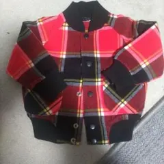 レトロチェック柄アウター 約95cm