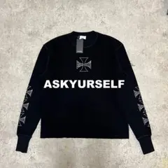 ASKYURSELF CROSS WAFFLE LS Black M ロンT