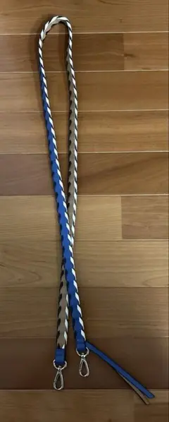 【美品】ajew エジュー スマホショルダーストラップ blue×beige