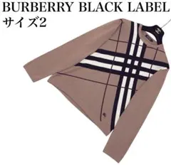 良品　BURBERRY BLACK LABEL 伊製糸使用　メガチェック　ニット