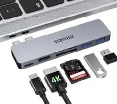 MacBook 6in1 USB-C ハブ PD充電 ポート USB3.0ポート