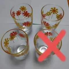 【レトロ】アデリア花柄（アリス）ガラスコップ3個セット