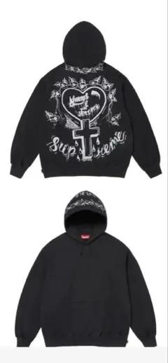 SUPREME グラフィックパーカー ブラック - メルカリ