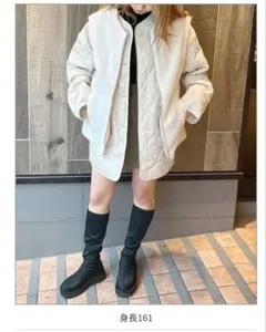 メルカリ祭割引！【タグ付新品】INGNI ボアベストキルトブルゾン　アイボリー