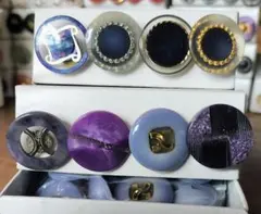 紫系装飾付きボタンセット#862