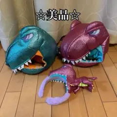 ☆美品☆ USJ ユニバ　ジェラシックパーク カチューシャ　被り物　ぬいぐるみ