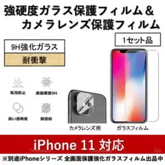iPhone11強硬度ガラスフィルム&背面カメラレンズ用ガラスフィルムセット