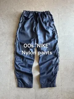 Y2K 00s NIKE ナイロンパンツ テック系 スウッシュ刺繍 ネイビー