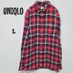 UNIQLO/チェック柄/長袖シャツ/ライトネルシャツ/Lサイズ/定番/メンズ