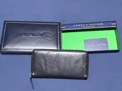 TOMMY HILFIGER ブラックレザー長財布 31TL13X015