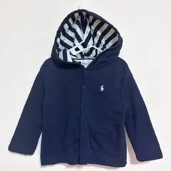 美品 ラルフローレン パーカー 12M 80 紺 ボーダー リバーシブル 秋冬服