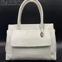 JRA公認 【美品】GARBO クロコダイル ホワイトハンドバッグ