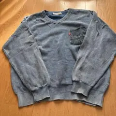 ロデオクラウンズ　リブ編みブルーセーター 長袖