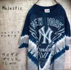 【US古着】MAJESTIC MLB ヤンキース タイダイ 半袖Ｔシャツ