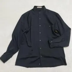 ウール100％【大きいサイズ46】ライカスタイル◇バンドカラーシャツ ミニマル