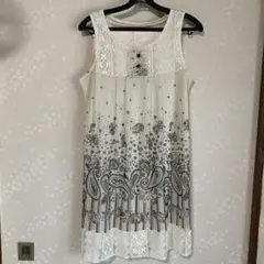 ノースリーブレースミニワンピース、￼チュニック　アイボリー