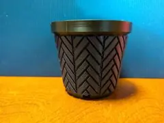3Dプリンター鉢 ヘリンボーン柄 ネイビー×ブラック　２号のサムネイル