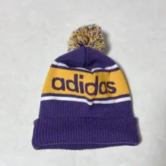 90s Y2K old adidas ボンボンニット帽/ビーニー 紫