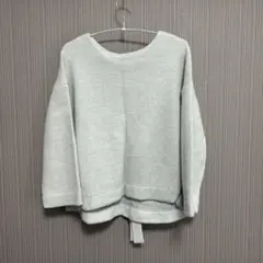 earth music&ecology グレー 長袖セーター バックリボン