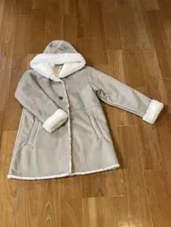 【値下げ】美品　GLOBAL WORK フード付きコート 140 ベージュ