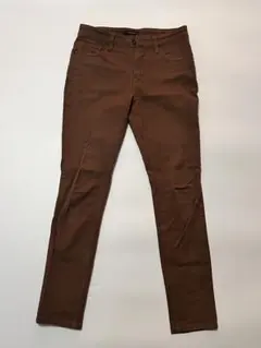 スキニーパンツ 茶色 デニム ストレッチデニム　細身