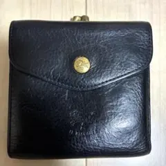 IL BISONTE がま口二つ折り財布【ブラック】