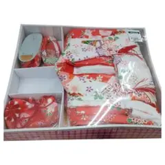 七五三 3歳 女の子 被布セット 小物一式 草履 バッグ 筥迫 髪飾り付き 新品