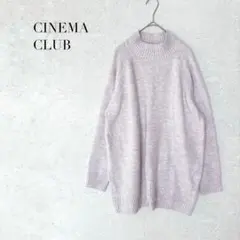 CINEMA CLUB ハイネックラグランニット セーター Lラベンダー薄ピンク