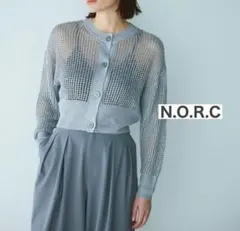 N.O.R.C ノーク　グリッター　メッシュ　ニットカーディガン　グレーのサムネイル