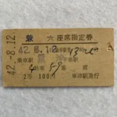 硬券切符　兼六【2等座席指定券】のサムネイル
