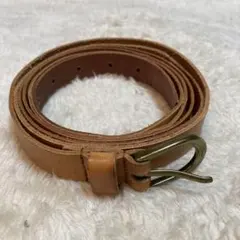 お値下げ　ロング革ベルト　ベージュ色　2cm幅 196.7cm長さ